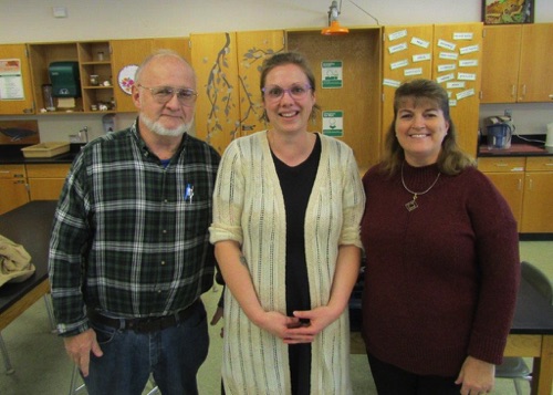 2019 Winner  - Pictured with President Hunneyman are Katherine Basta and Kelley Hawksley, President of Beaver River Teacher. Katherine, a 7th and 8th grade science teacher.